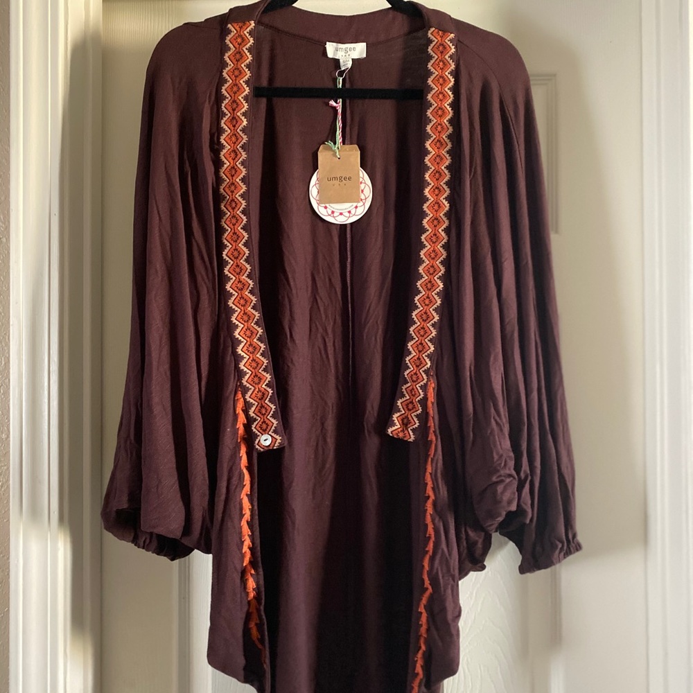 Umgee Embroidered Brown Cover- New with Tags!